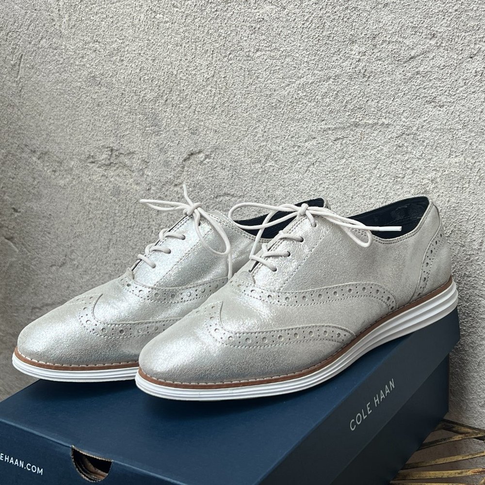 Silver Cole Haan Original Grand Shoes, Size 8.5